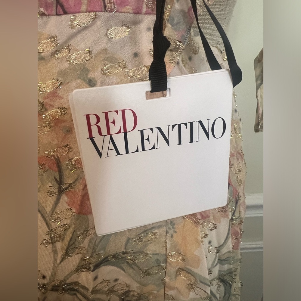 RED VALENTINO Cutout metallic floral chiffon midi dress - Picture 11 of 13